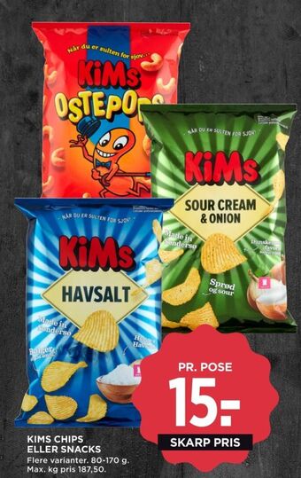 MENY Kims chips tilbud