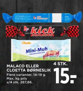 MENY Malaco karamelstænger fløde tilbud