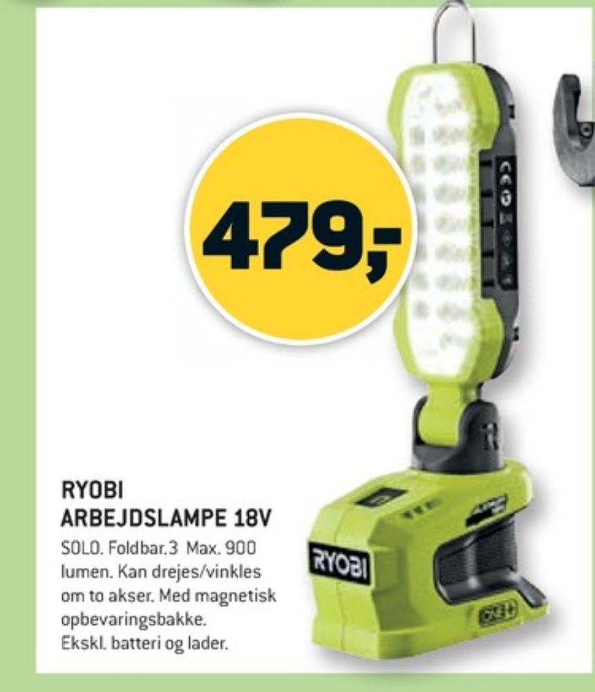 XL-BYG Ryobi arbejdslampe tilbud