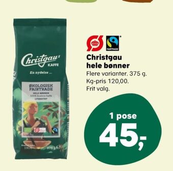 SuperBrugsen Christgau kaffebønner tilbud