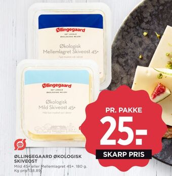 MENY Øllingegaard skiveost mellemlagret 45+ tilbud