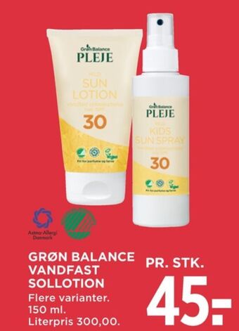 Grøn balance solcreme