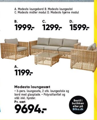 Bilka Modesto loungesæt tilbud