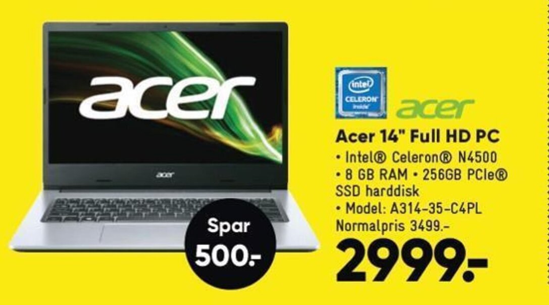 Bilka Acer 14" Full HD PC tilbud