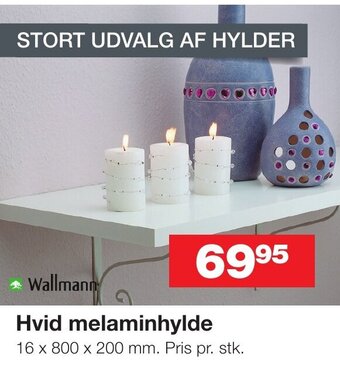 Hvid melaminhylde