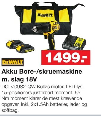 Bauhaus Akku Bore-/skruemaskine m. slag 18V tilbud
