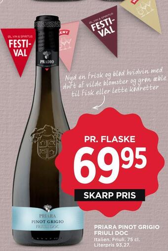 MENY Priara pinot grigio friuli doc tilbud