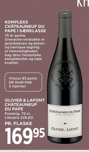 MENY Olivier & lafont châteauneuf du pape tilbud