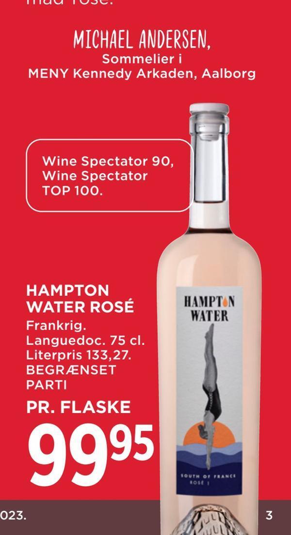 Hampton water rosé tilbud hos MENY
