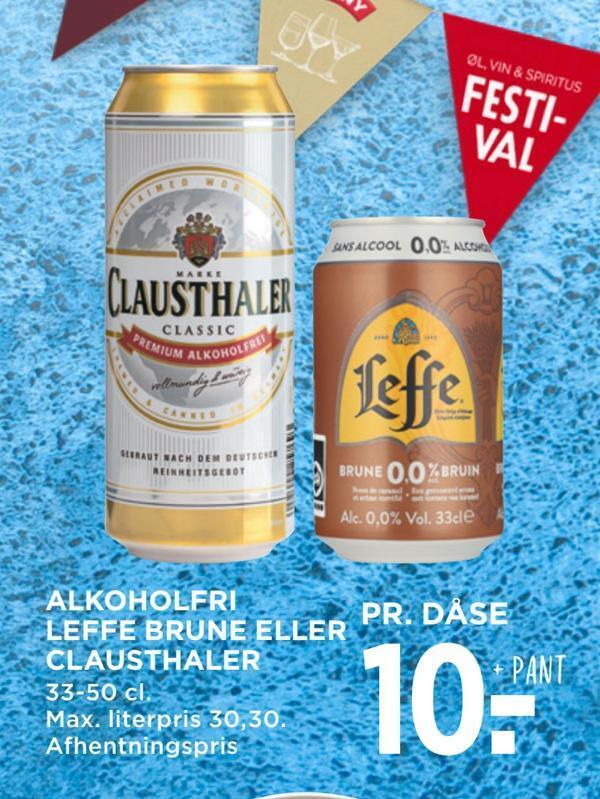 MENY Alkoholfri leffe brune eller clausthaler tilbud