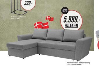 My Home Naomi sovesofa med chaiselong tilbud