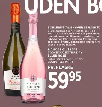 MENY Signore giuseppe prosecco extra dry eller rosé tilbud