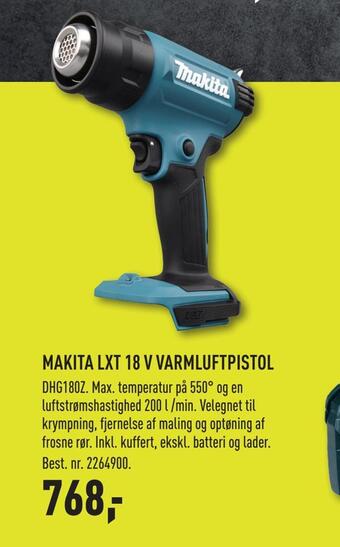Johannes Fog Makita lxt 18 v varmluftpistol tilbud