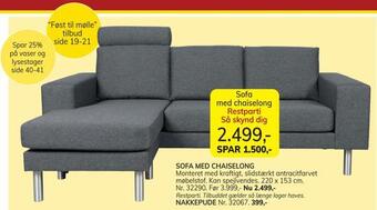 Sofa med chaiselong