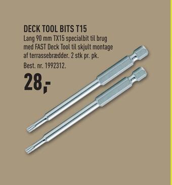 Deck tool bits t15