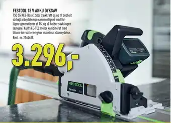 Johannes Fog Festool 18 v akku dyksav tilbud