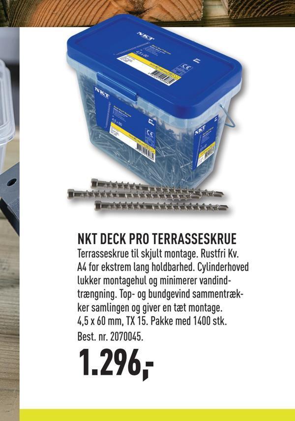 Nkt deck pro terrasseskrue tilbud hos Johannes Fog