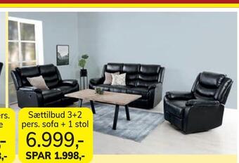 Daells Bolighus Sættilbud 3+2 pers. sofa + 1 stol tilbud