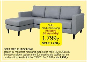 Sofa med chaiselong
