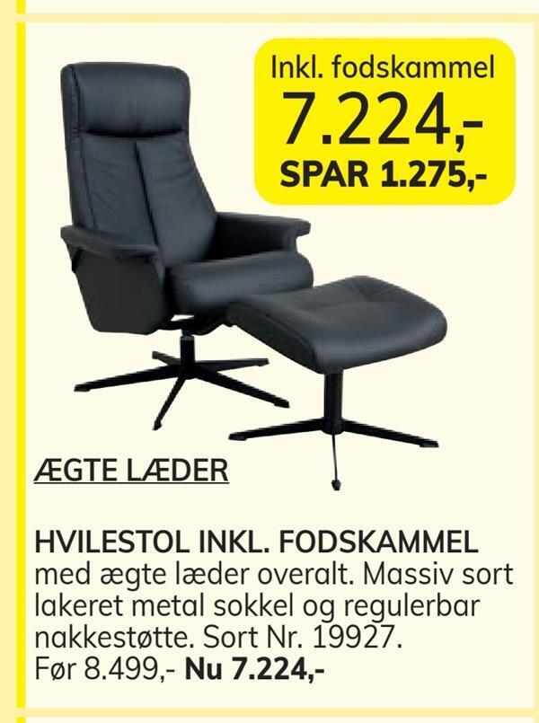 Daells Bolighus Hvilestol inkl. fodskammel tilbud