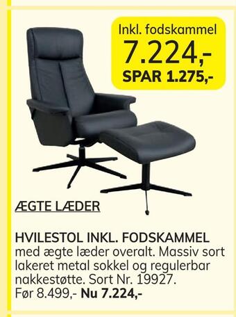Daells Bolighus Hvilestol inkl. fodskammel tilbud