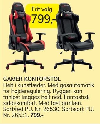 Daells Bolighus Gamer kontorstol tilbud