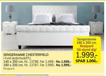 Daells Bolighus Sengeramme chesterfield tilbud