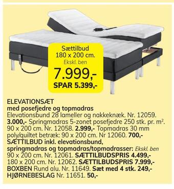 Daells Bolighus Sættilbud inkl. elevationsbund, springmadras og topmadras/topmadrasser tilbud