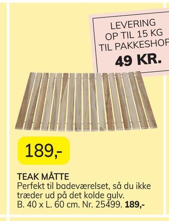 Daells Bolighus Teak måtte tilbud