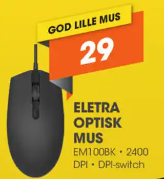 Eletra Optisk Mus EM100BK