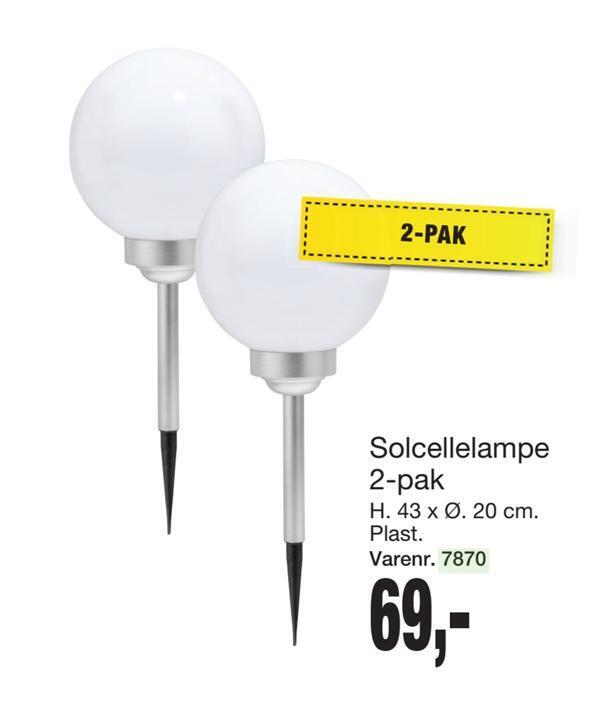 Harald Nyborg Solcellelampe 2-pak tilbud
