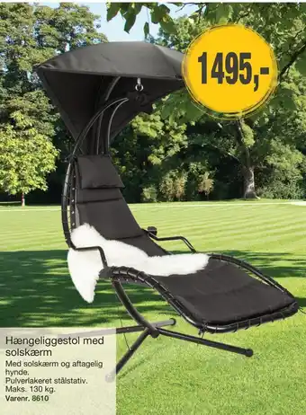 Hængeliggestol med solskærm