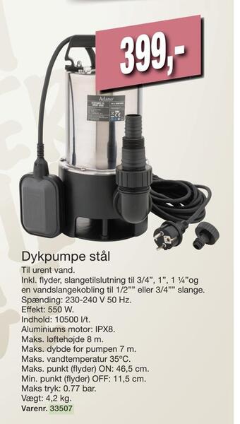 Harald Nyborg Dykpumpe stål tilbud