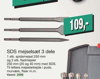 Sds mejselsæt 3 dele