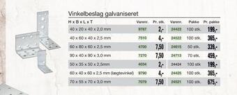 Vinkelbeslag galvaniseret