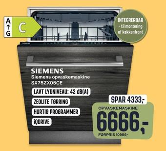 Siemens opvaskemaskine sx75zx05ce.