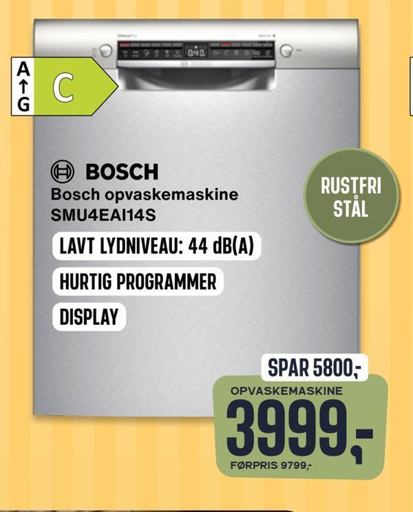Skousen Bosch opvaskemaskine smu4eai14s tilbud