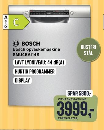 Skousen Bosch opvaskemaskine smu4eai14s tilbud
