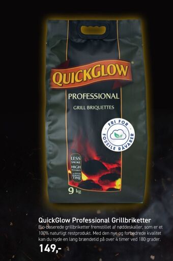 Quick glow grillbriketter