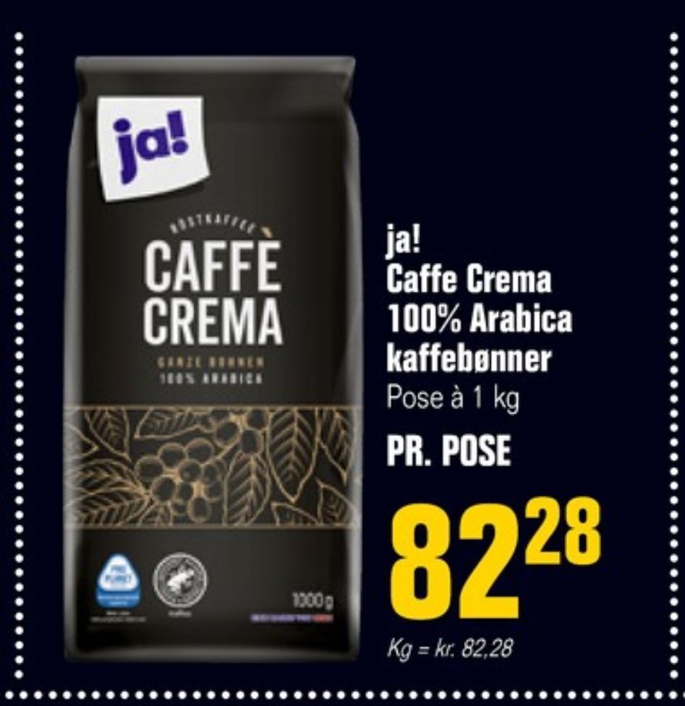Otto Duborg Caffe crema kaffebønner tilbud