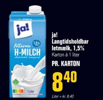 Otto Duborg Ja! letmælk langtidsholdbar 1,5% tilbud