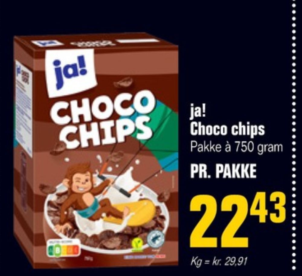 Otto Duborg Choco chips morgenmadsprodukt tilbud