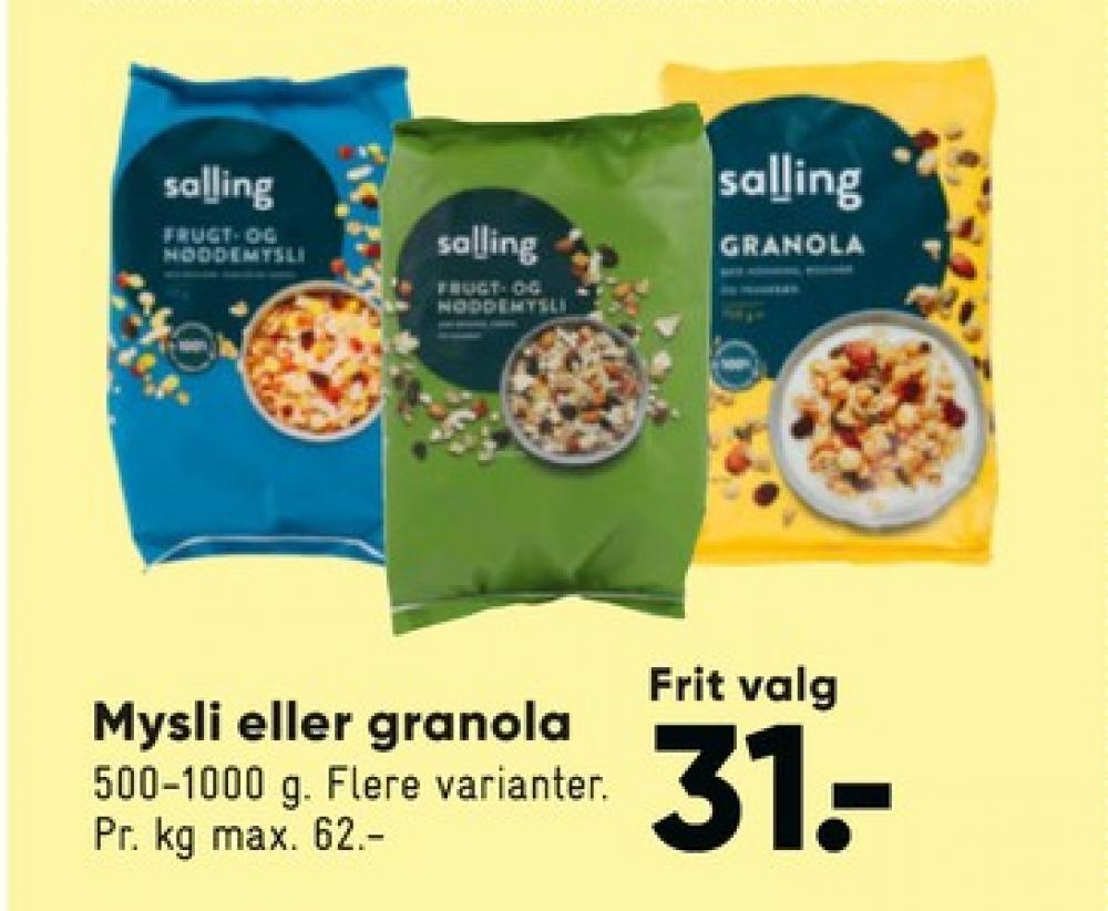 Bilka Salling müsli tilbud