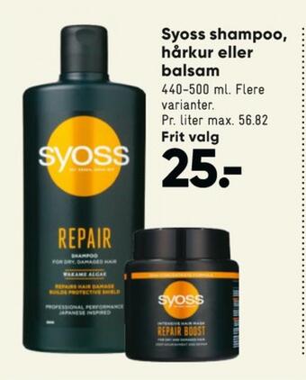 Bilka Syoss shampoo tilbud