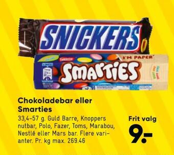 Bilka Guldbarre chokoladebar tilbud