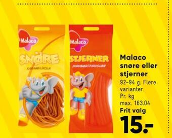 Bilka Malaco sliksnører karamel tilbud