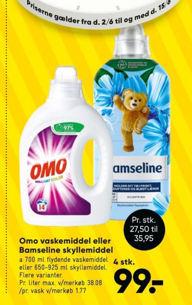 Bilka Omo vaskemiddel-flydende tilbud
