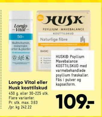 Bilka Longo vital kosttilskud tilbud