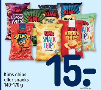 REMA 1000 Kims chips eller snacks tilbud
