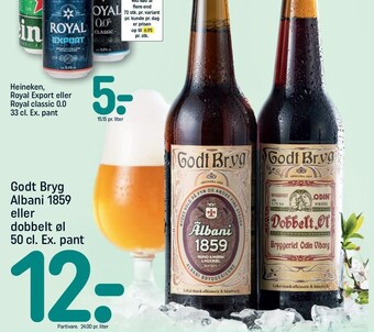 REMA 1000 Godt bryg albani 1859 el. dobbelt øl 50 cl. ex. pant tilbud